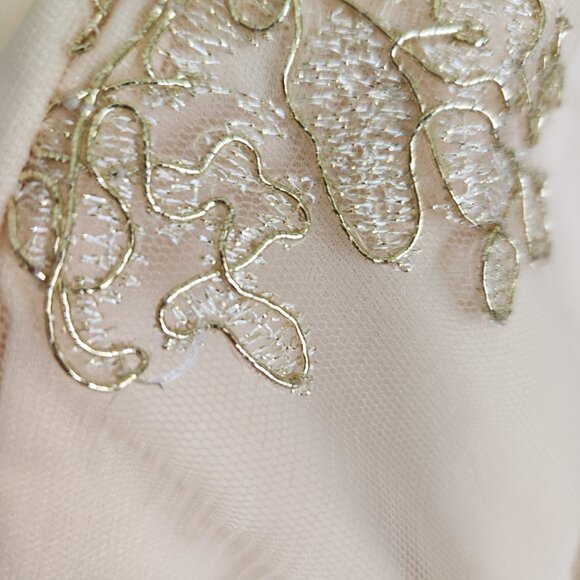 Fashion Nova Gold Embroidered Dress Bodycon Small - Picture 8 of 9